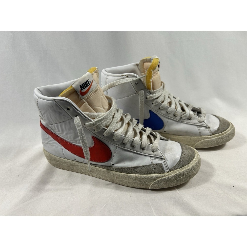 Nike Blazer Mid 77 Vintage White Team Red BQ6806-111 Men's US 9 Leather Shoes